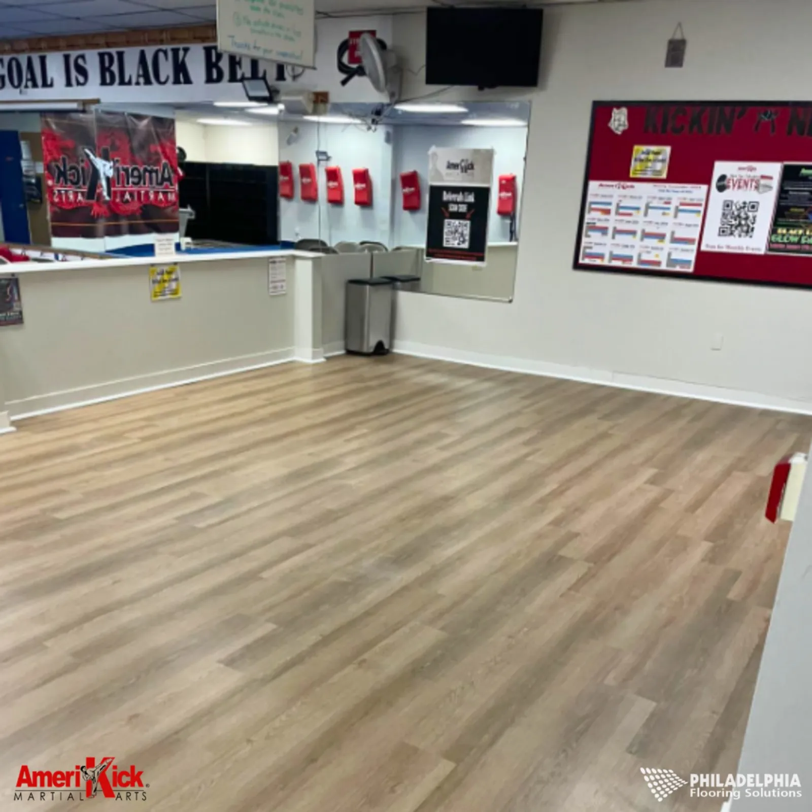 Flooring installed for Amerikick Martial Arts.