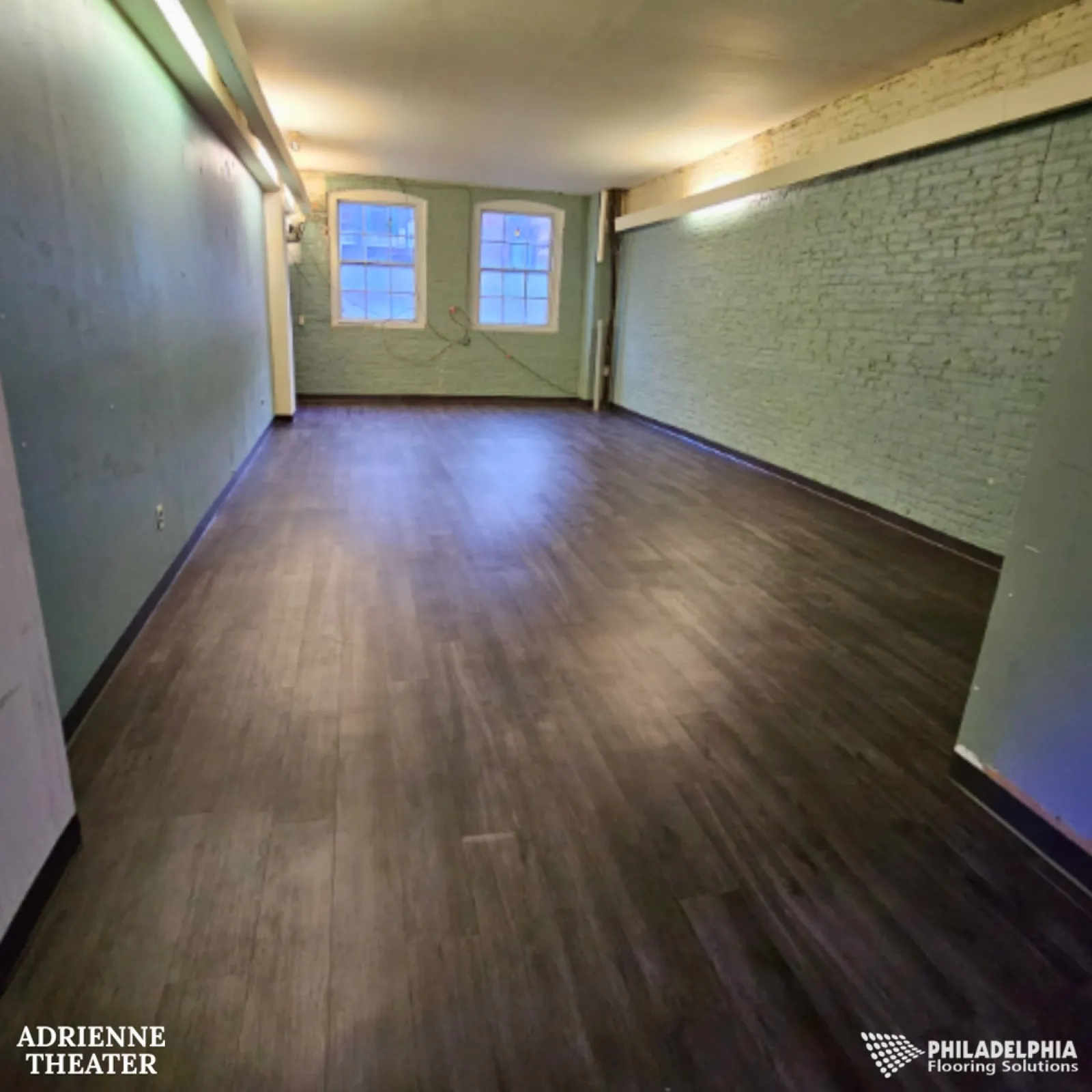 Flooring installed for The Adrienne Theater.